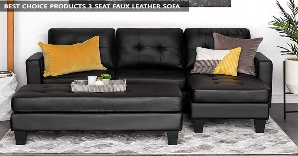 Best Choice Products 3 Seat Faux Leather Sofa