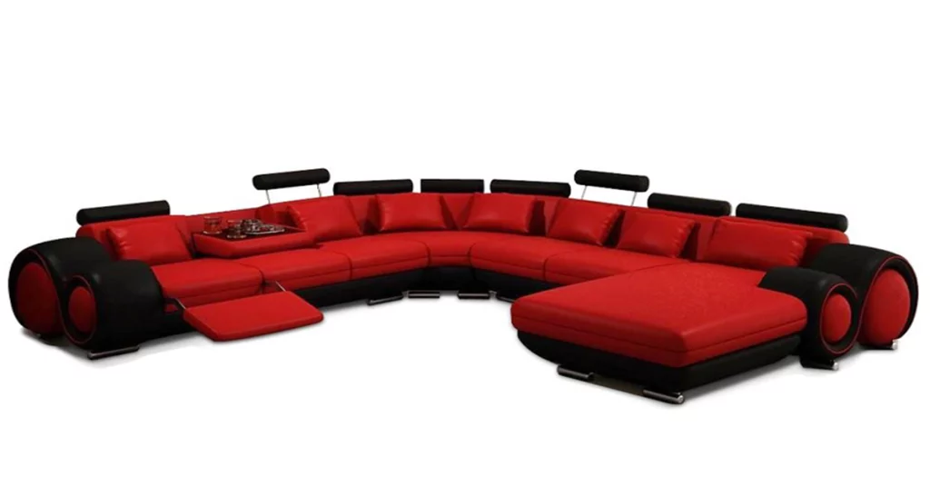 Bonded Reclining Sectional Sofa with Built-in Footrests
