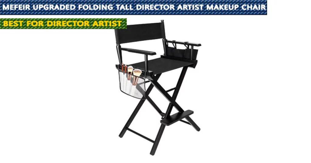 Mefeir Upgraded Folding Tall Director Artist Makeup Chair