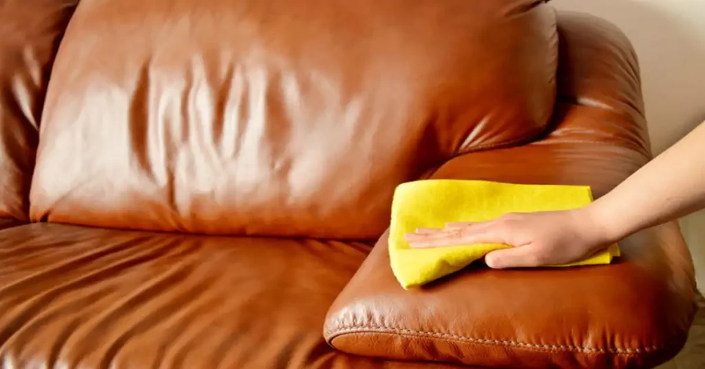 cleaning leather sofa