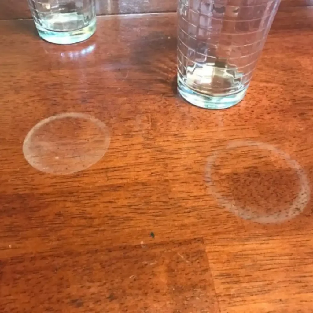cup marks on wood