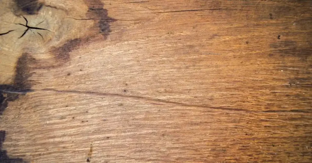 dark heat stain on wood