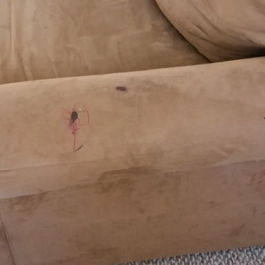 stains on a microfiber recliner